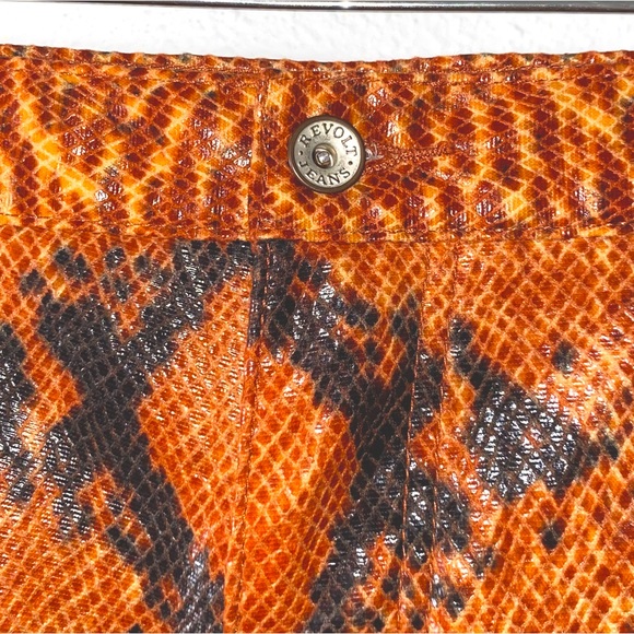 Gothic Red Faux Snake print Pants. - Picture 5 of 5